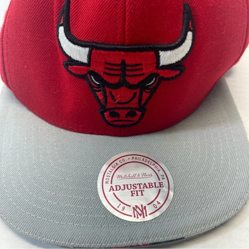 Mitchell & Ness Chicago Bulls NBA Adjustable Hat Red Gray One Size